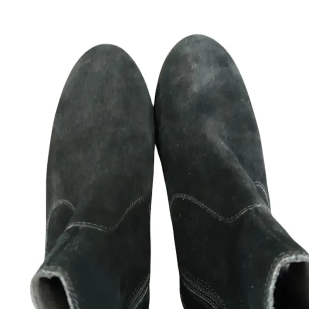 Clarks Shoes Womens 10 Boots Classic Block Heel Leather Nevella Fashion Black
